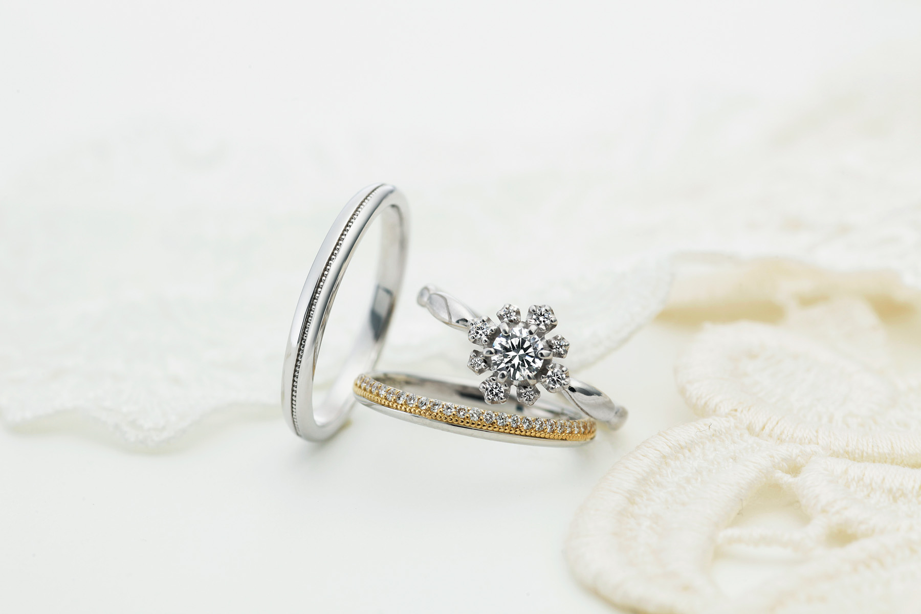 VIVAGE フェットのセットリング(婚約指輪と結婚指輪の重ね着け)